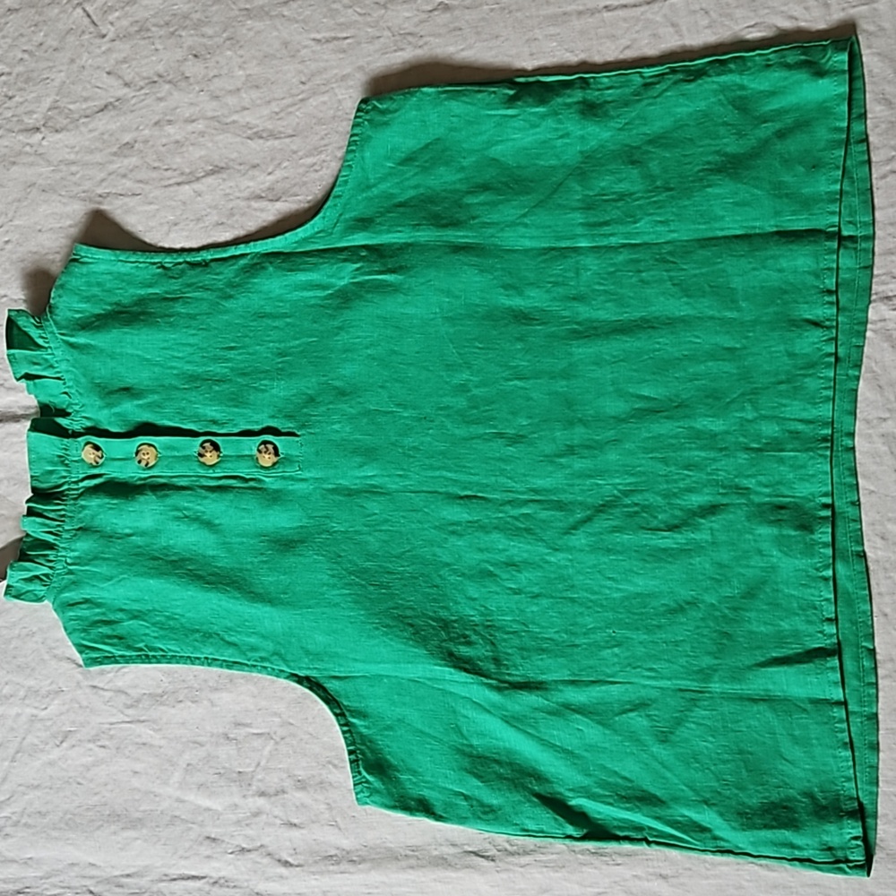 J.crew linen green sleeveless tank top size small - Picture 6 of 12